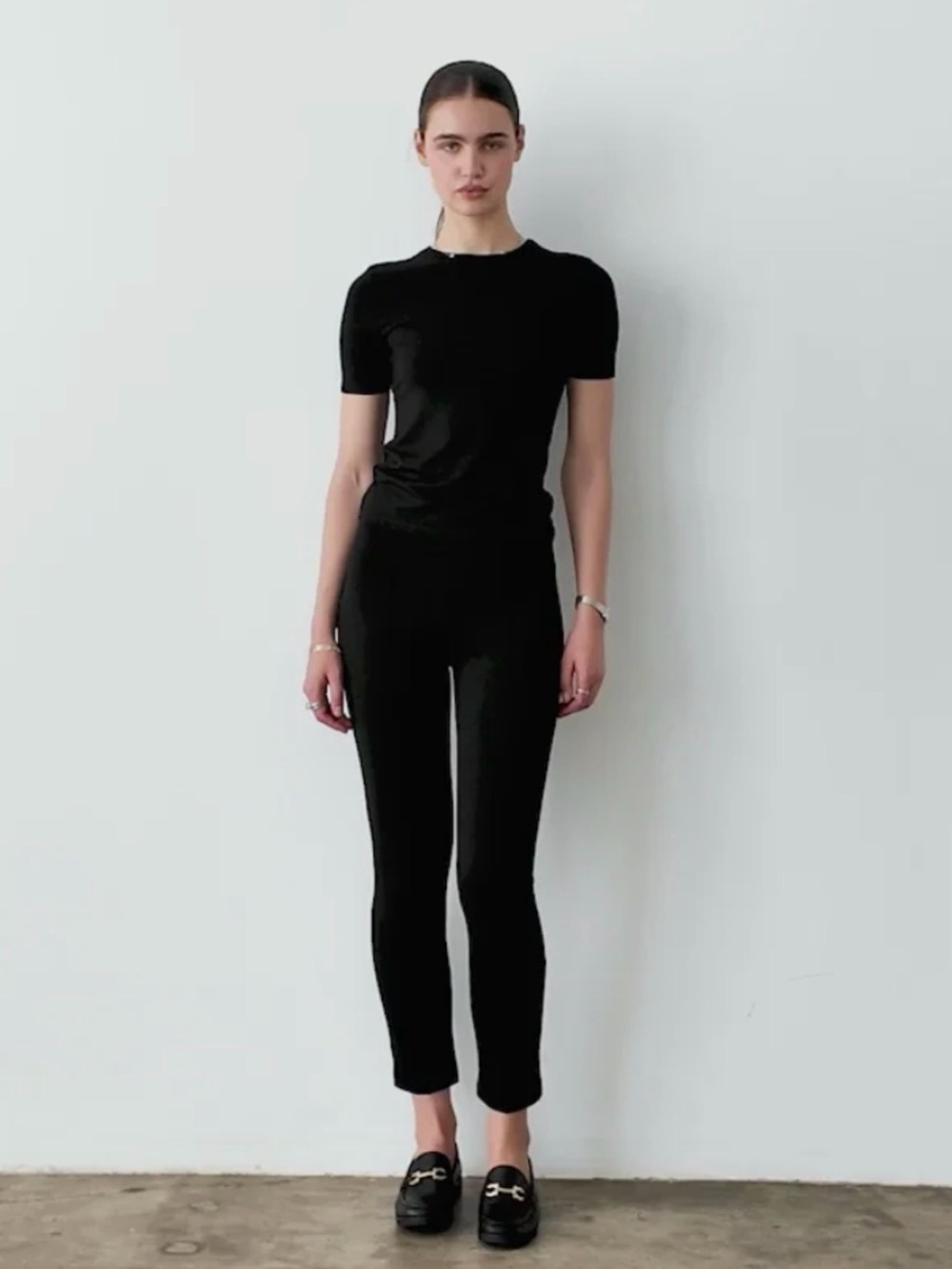 Classic Black Straight-Leg Womens Pants